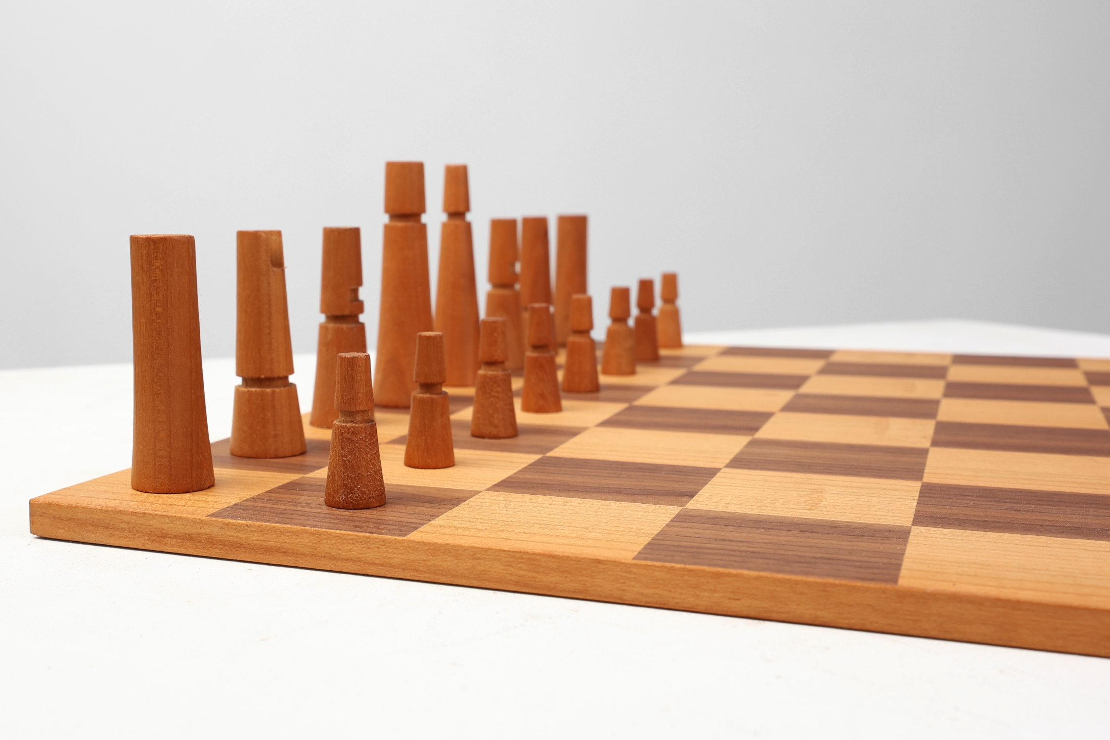 Rare De Coene Chess Set With Original Box Attr. to Christophe Gevers, Belgium, 1950s thumbnail